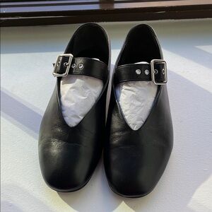 COS Mary-Jane black flats with buckle detail